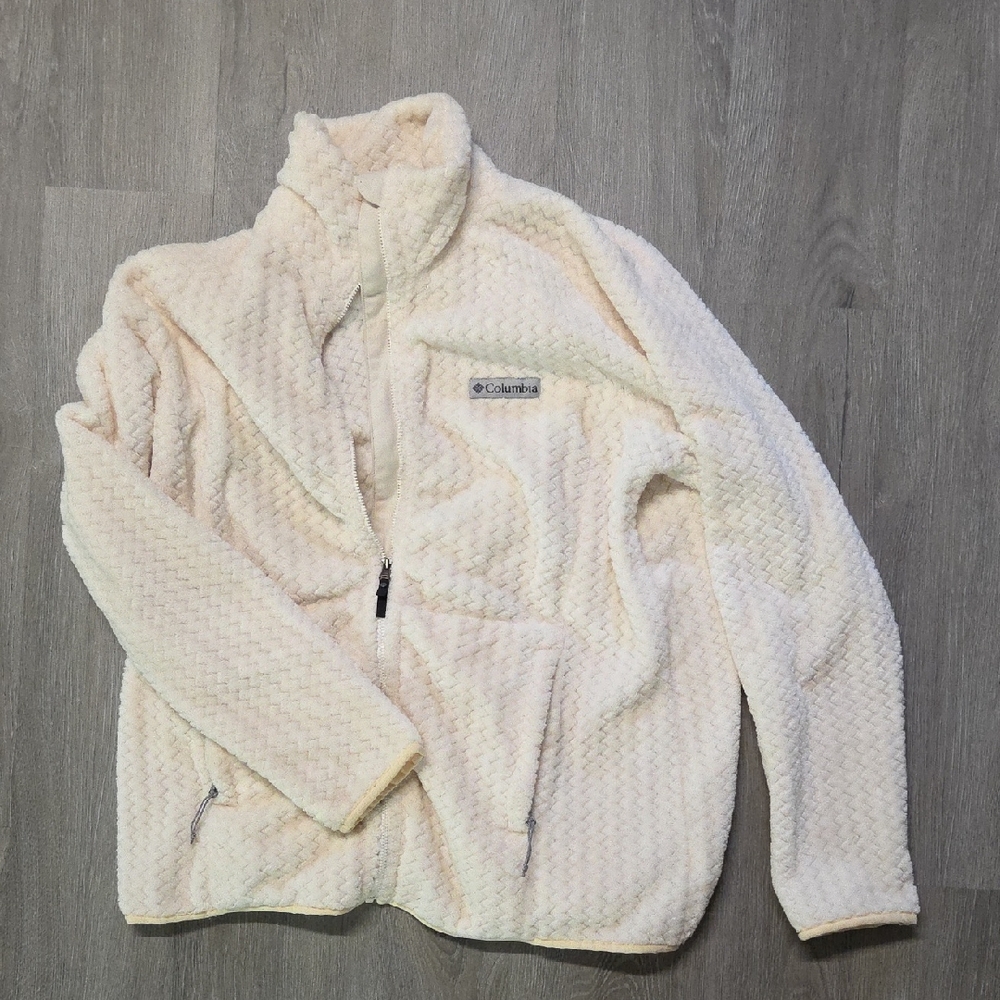 Columbia Off-White Textured Fleece Jacket